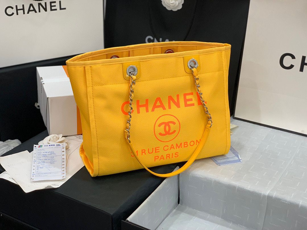 Chanel Original Medium Shopping Bag 67001 Yellow