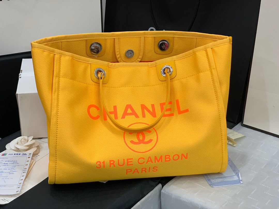 Chanel Original Medium Shopping Bag 67001 Yellow