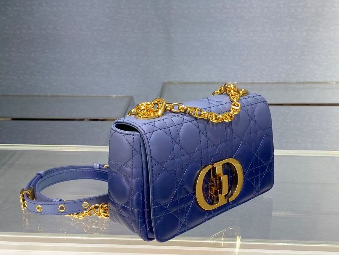 SMALL DIOR CARO BAG Indigo Blue Gradient Cannage Lambskin M9241