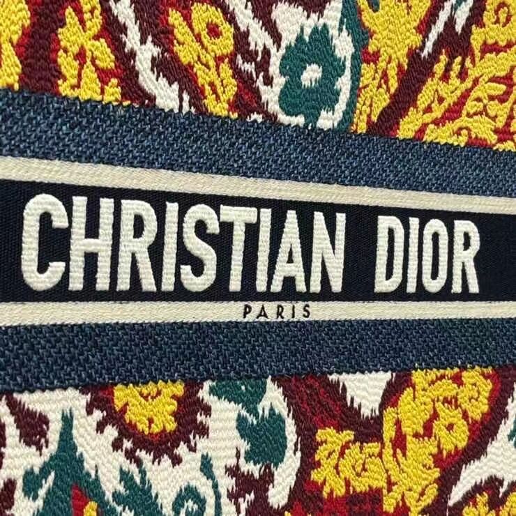 DIOR BOOK TOTE BLUE Multicolor Dior Paisley Embroidery M1287Z