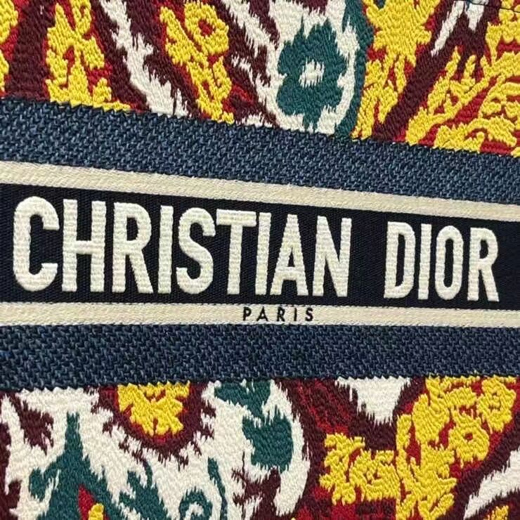 SMALL DIOR BOOK TOTE Blue Multicolor Dior Paisley Embroidery M1296ZJ