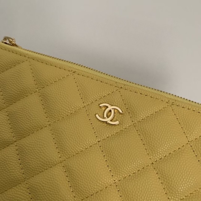 CHANEL 19 Caviar Original Leather Carry on bag AP1060 yellow