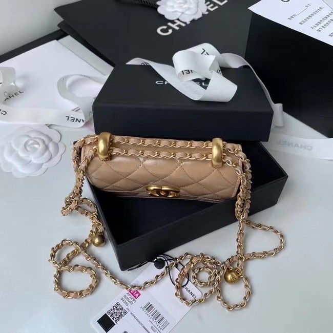 CHANEL mini wallet on chain AP2290 brown