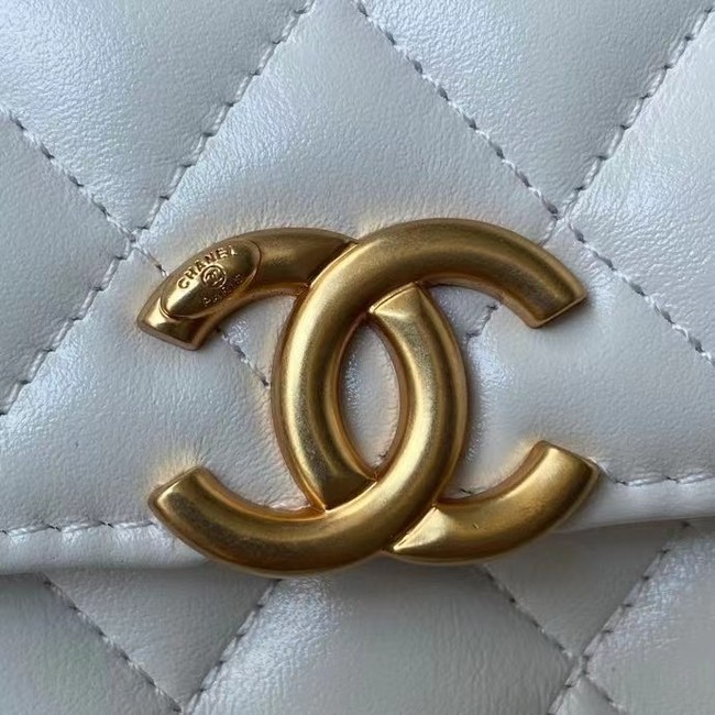 CHANEL mini wallet on chain AP2290 white