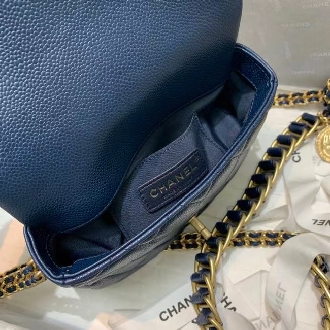 Chanel Flap Shoulder Bag Original leather AS2482 dark blue