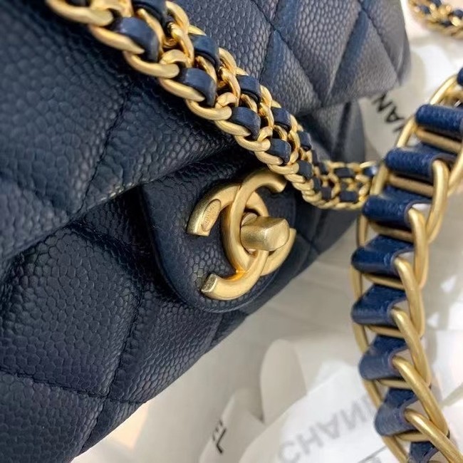 Chanel Flap Shoulder Bag Original leather AS2482 dark blue