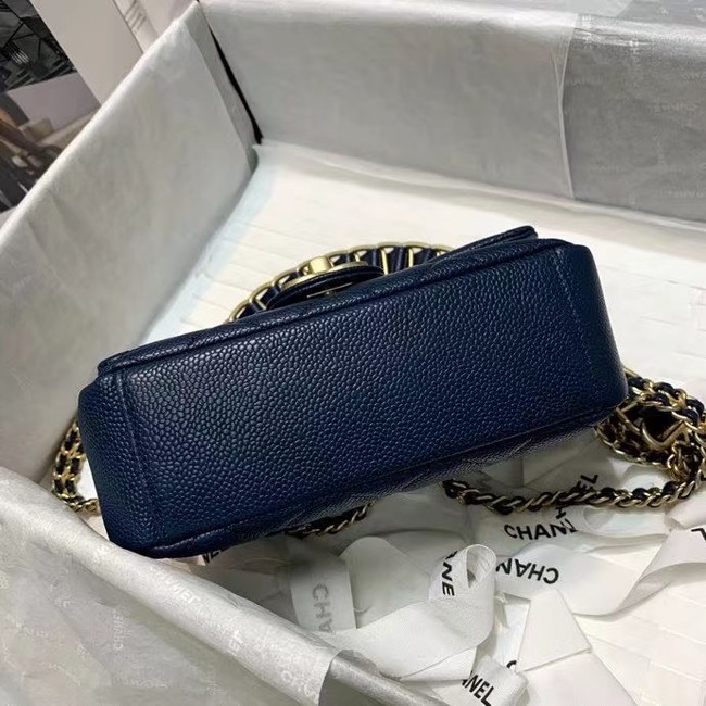 Chanel Flap Shoulder Bag Original leather AS2482 dark blue