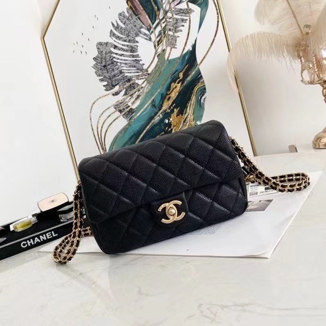 Chanel Flap Shoulder Bag Original leather AS2528 black