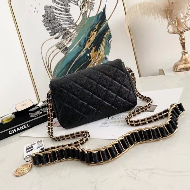 Chanel Flap Shoulder Bag Original leather AS2528 black