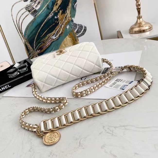 Chanel Flap Shoulder Bag Original leather AS2528 white