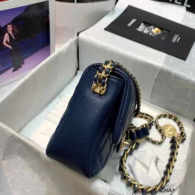 Chanel Flap Shoulder Bag Original leather AS2543 dark blue