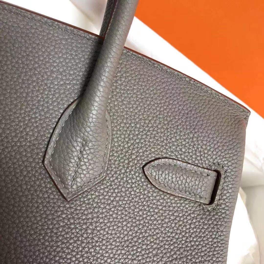 Hermes Birkin Bag Original Leather 35CM 17825 Tinware Grey 