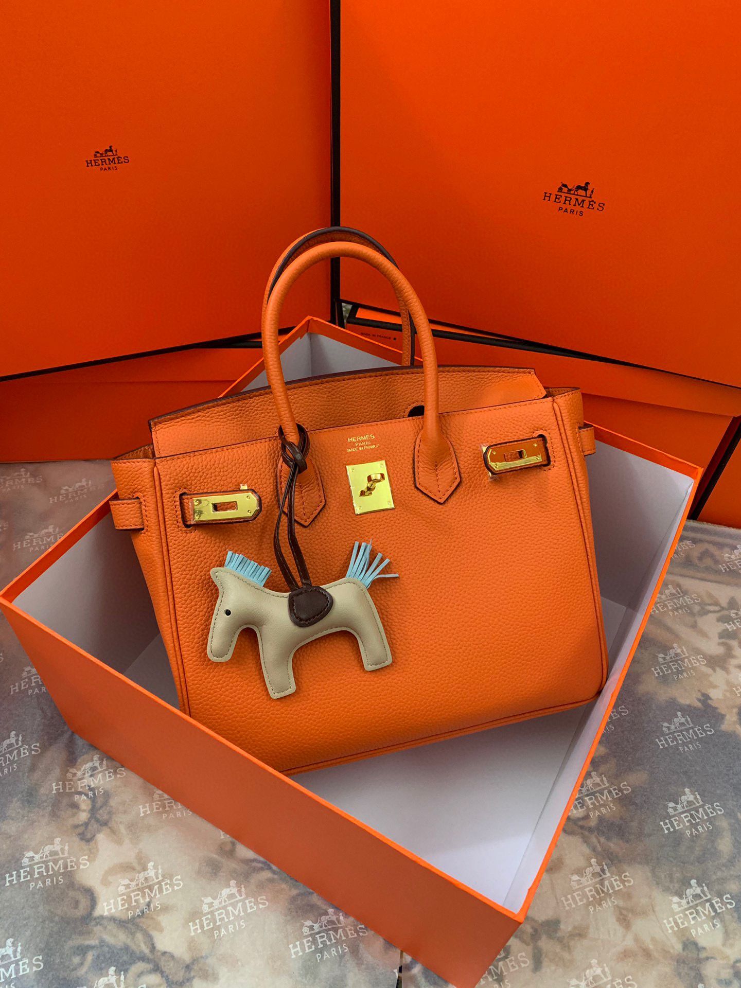 Hermes original Togo Leather HB35O Orange