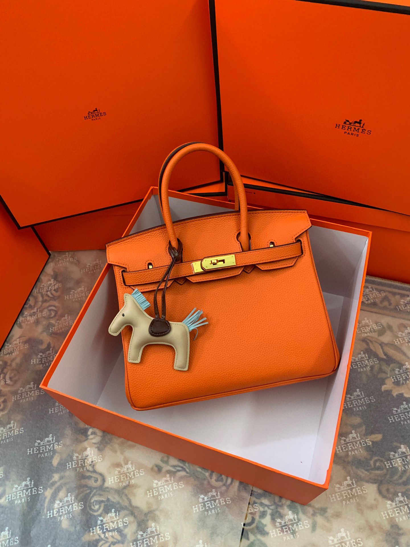 Hermes original Togo Leather HB35O Orange