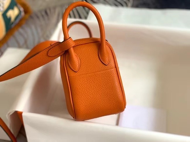 Hermes mini Lindy Original Togo Leather Bag OLD19 orange