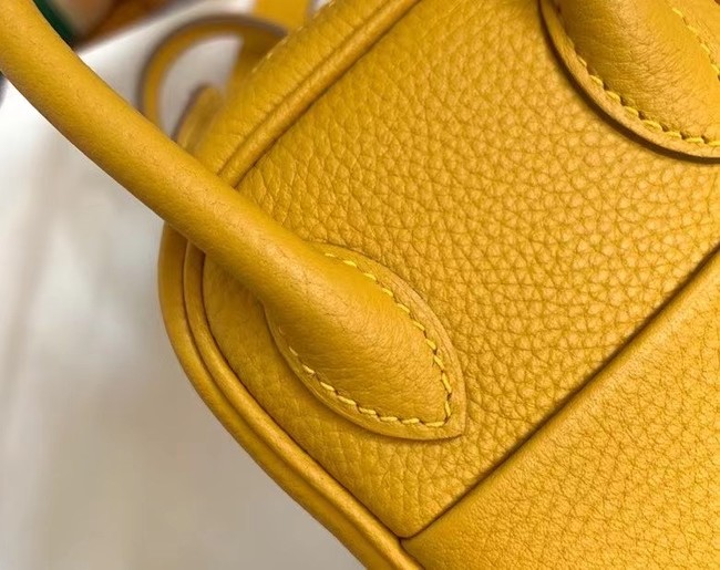 Hermes mini Lindy Original Togo Leather Bag OLD19 yellow