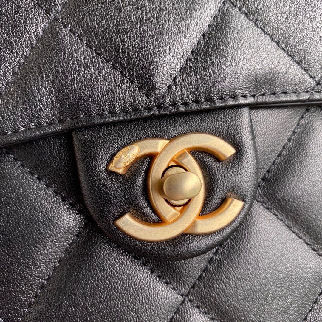 Chanel Flap Shoulder Bag Original Sheepskin leather AS2484 AS2485  Black