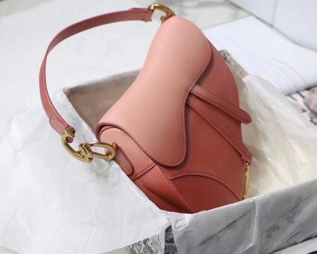 DIOR SADDLE BAG Gradient Calfskin M0446C Pink &Shoulder strap