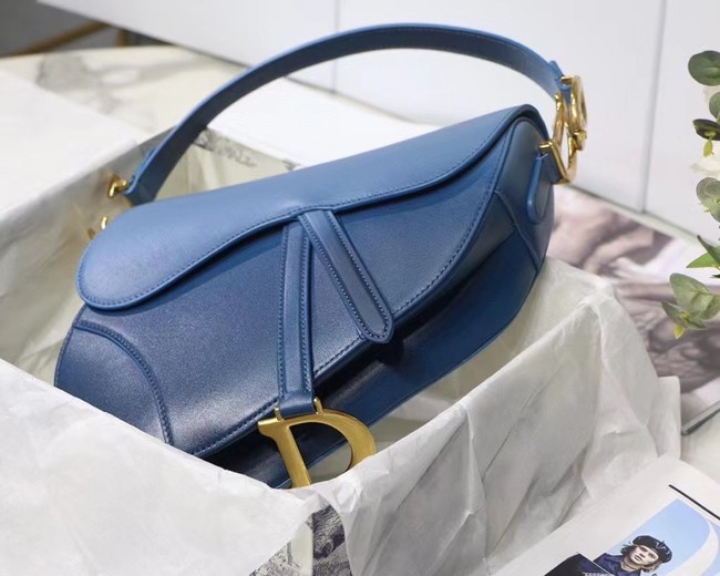 DIOR SADDLE BAG Gradient Calfskin M0446C blue &Shoulder strap