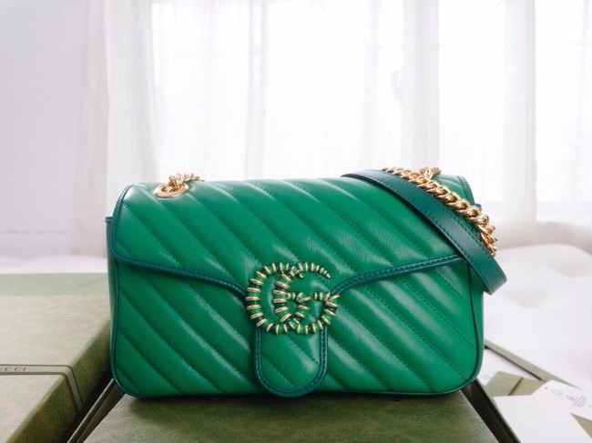 Gucci GG Marmont small shoulder bag 443497 Emerald green