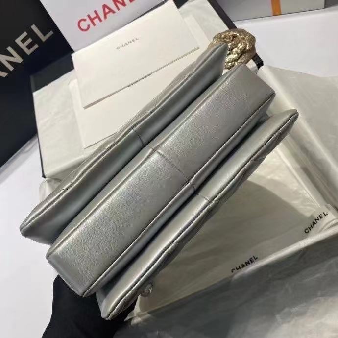 Chanel flap bag with top handle AS2215 Silver