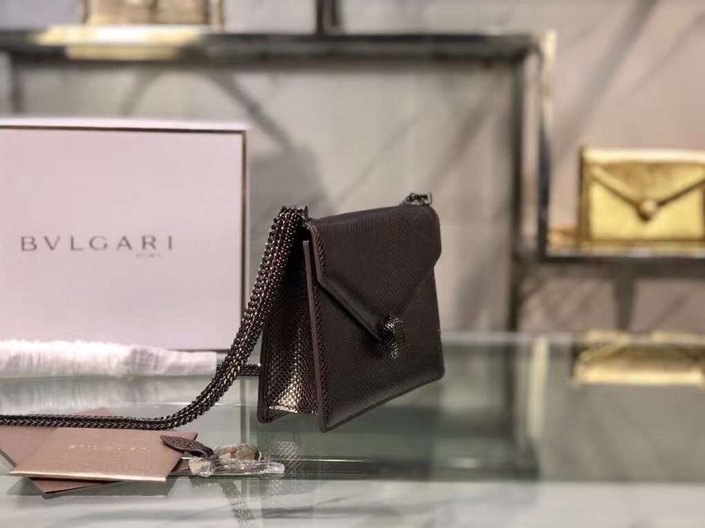 Bvlgari Serpenti Forever leather small crossbody bag B210544 silver grey