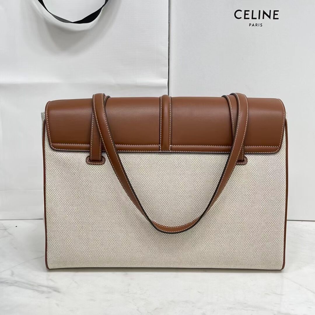 Celine MEDIUM SOFT 16 BAG IN SMOOTH CALFSKIN CR94043 DARK OAK