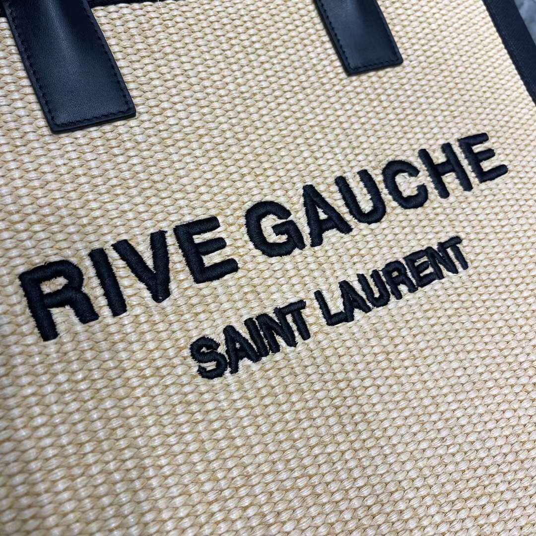 Yves Saint Laurent RIVE GAUCHE N/S SHOPPING BAG IN COTTON 9E1070 Beige