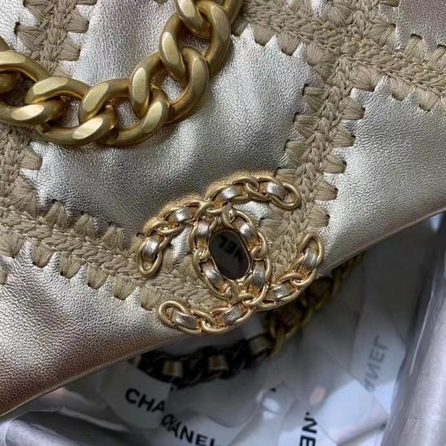 chanel 19 flap bag AS1160 gold