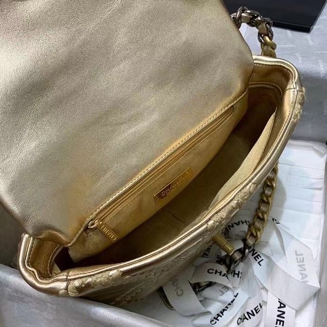 chanel 19 flap bag AS1160 gold