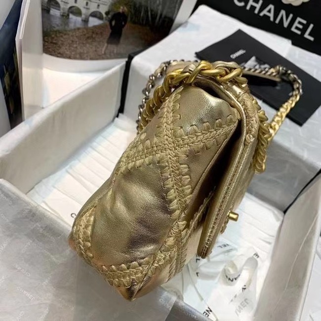 chanel 19 flap bag AS1160 gold