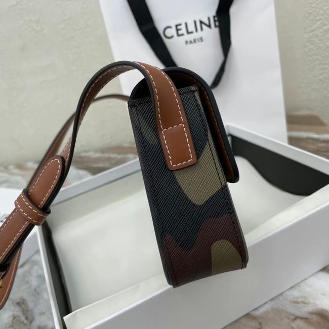 Celine TRIOMPHE SHOULDER BAG IN TRIOMPHE CANVAS AND CALFSKIN 194143 