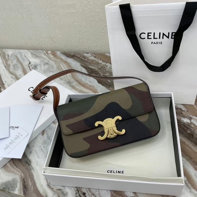 Celine TRIOMPHE SHOULDER BAG IN TRIOMPHE CANVAS AND CALFSKIN 194143