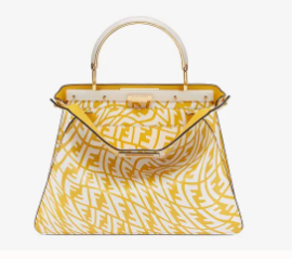 Fendi PEEKABOO ISEEU MEDIUM Yellow and white FF Vertigo leather bag 8BN321AGK