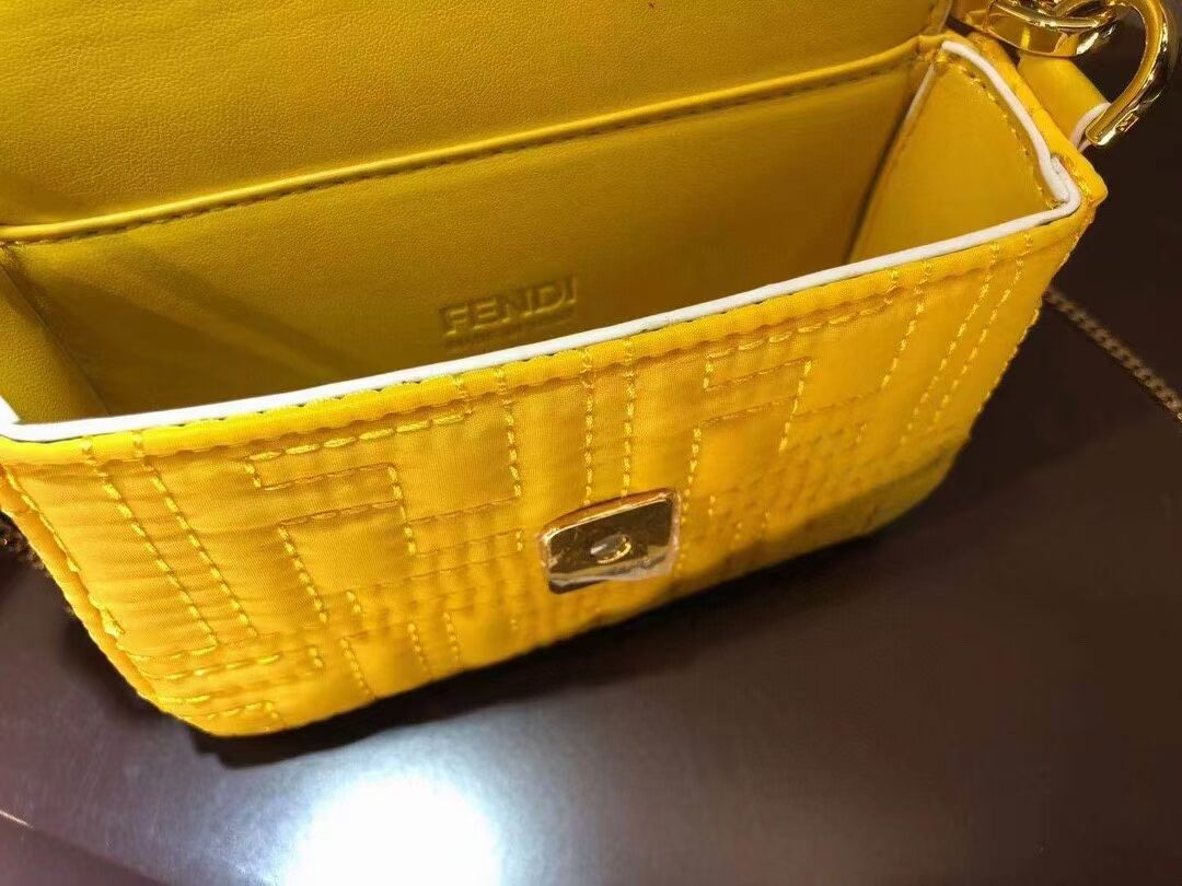 Fendi mini BAGUETTE cotton bag F6550 yellow