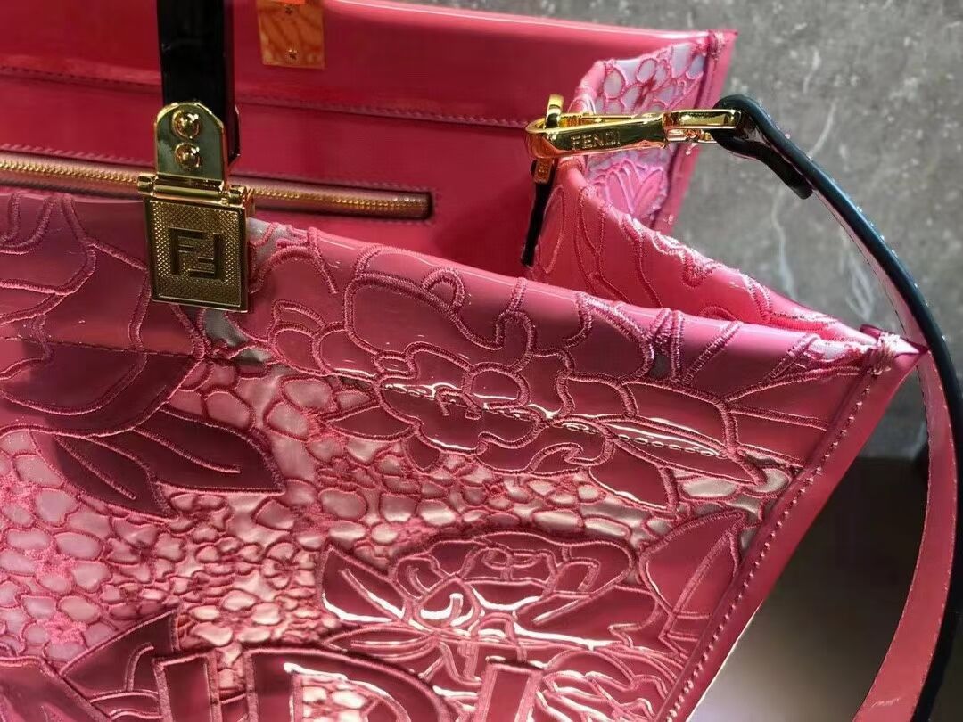 FENDI LARGE embroidery bag 8BH386AB rose