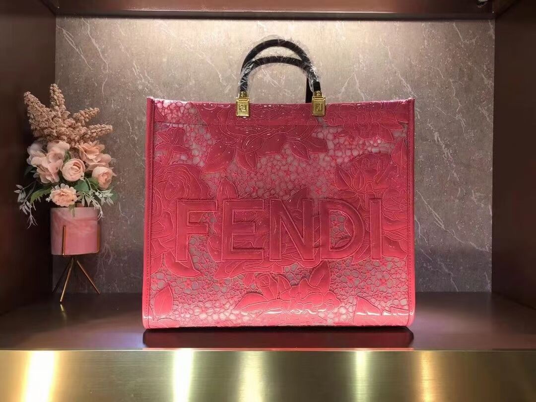 FENDI LARGE embroidery bag 8BH386AB rose