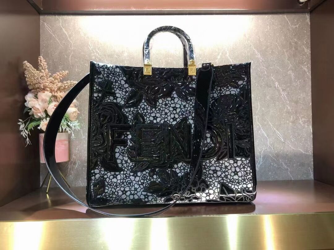 FENDI LARGE embroidery bag 8BH386AB black