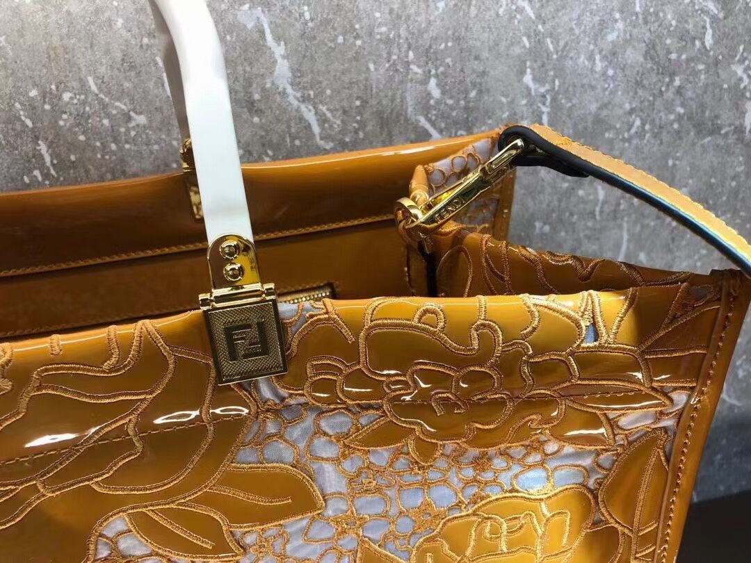 FENDI LARGE embroidery bag 8BH386AB yellow