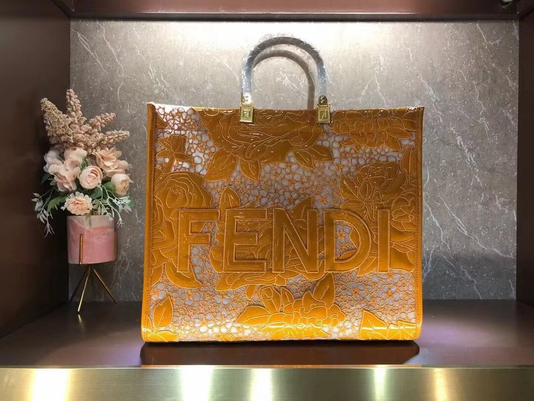 FENDI LARGE embroidery bag 8BH386AB yellow