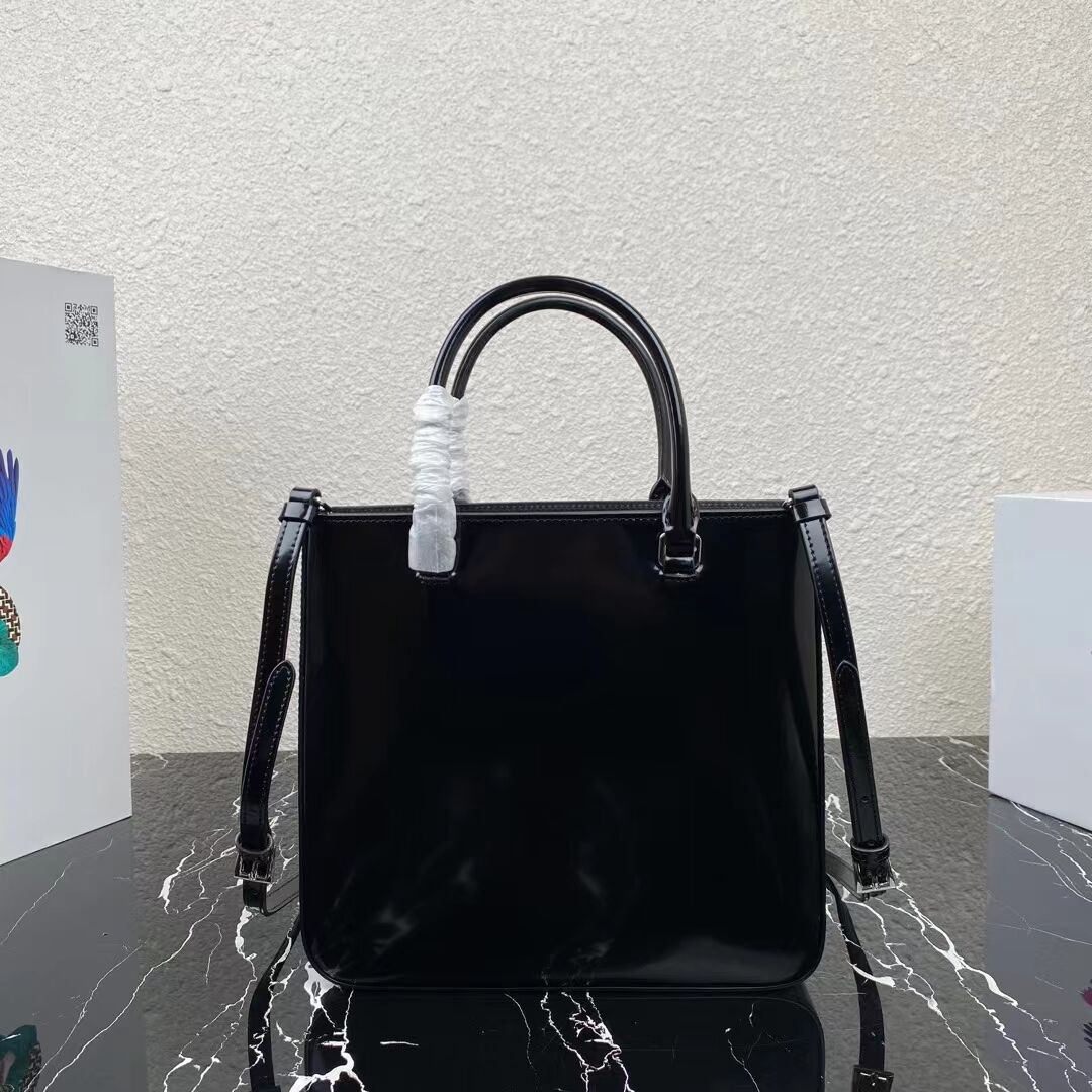 Prada brushed leather tote 1BA330 black