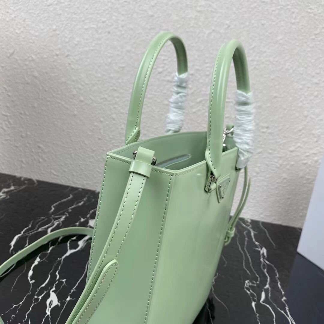 Prada brushed leather tote 1BA330 light green