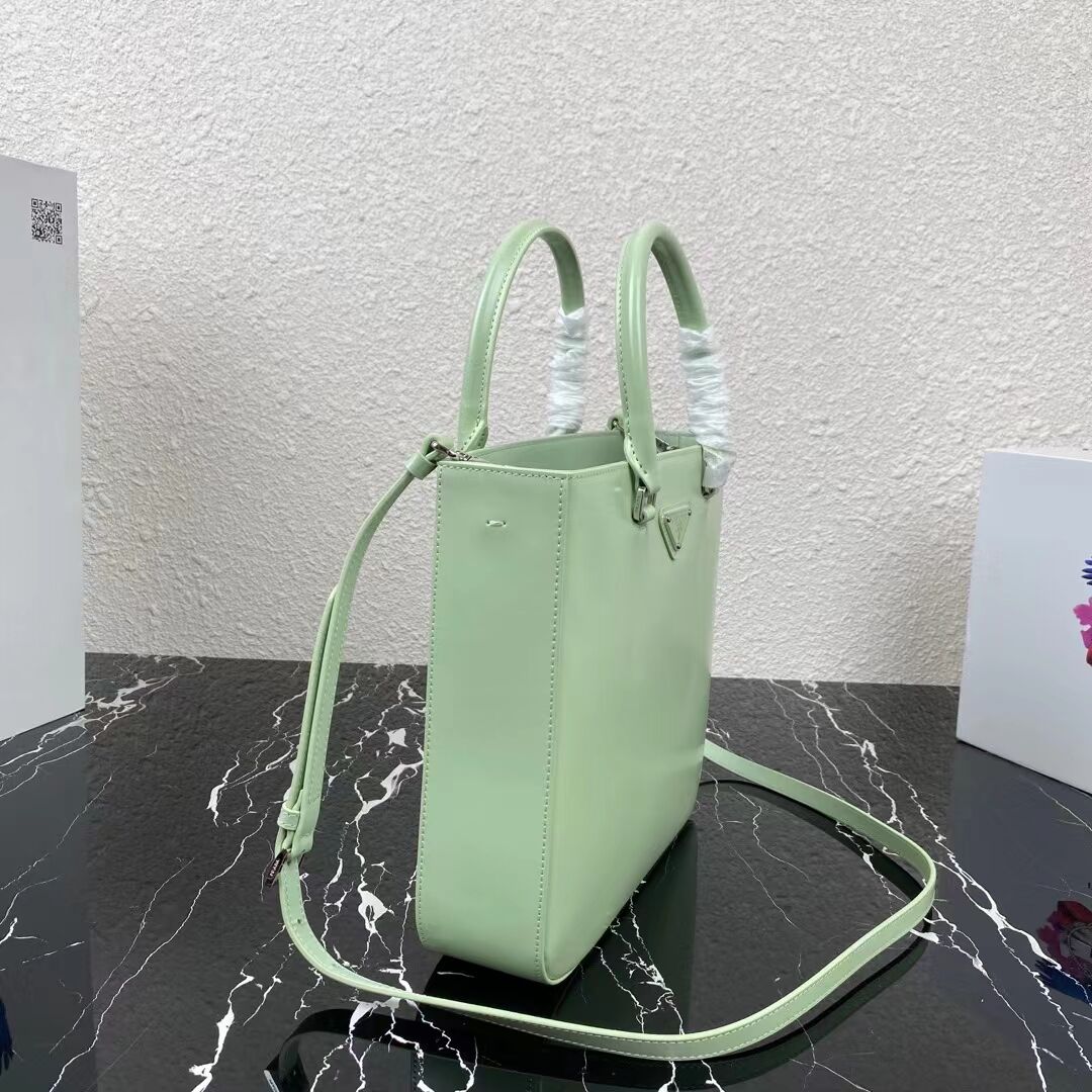 Prada brushed leather tote 1BA330 light green