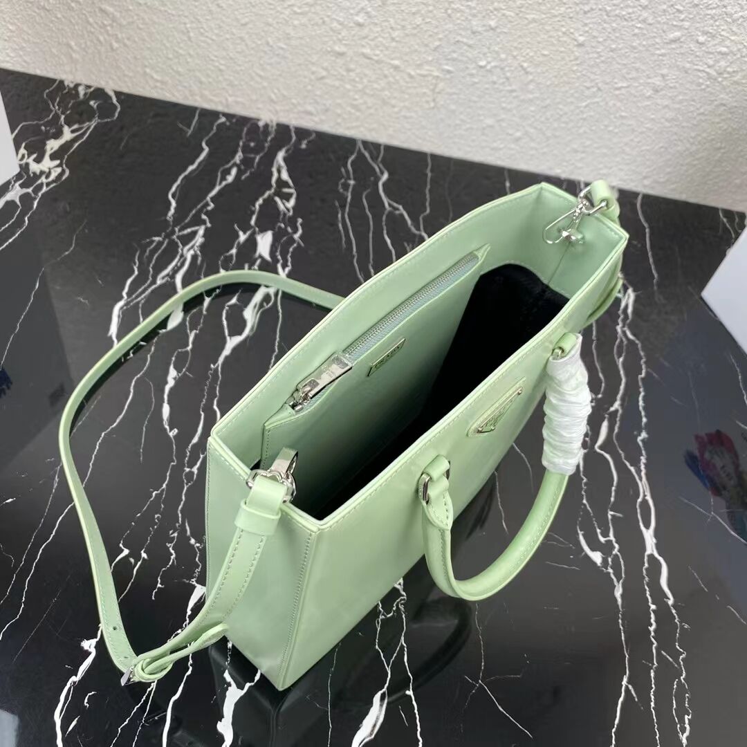 Prada brushed leather tote 1BA330 light green