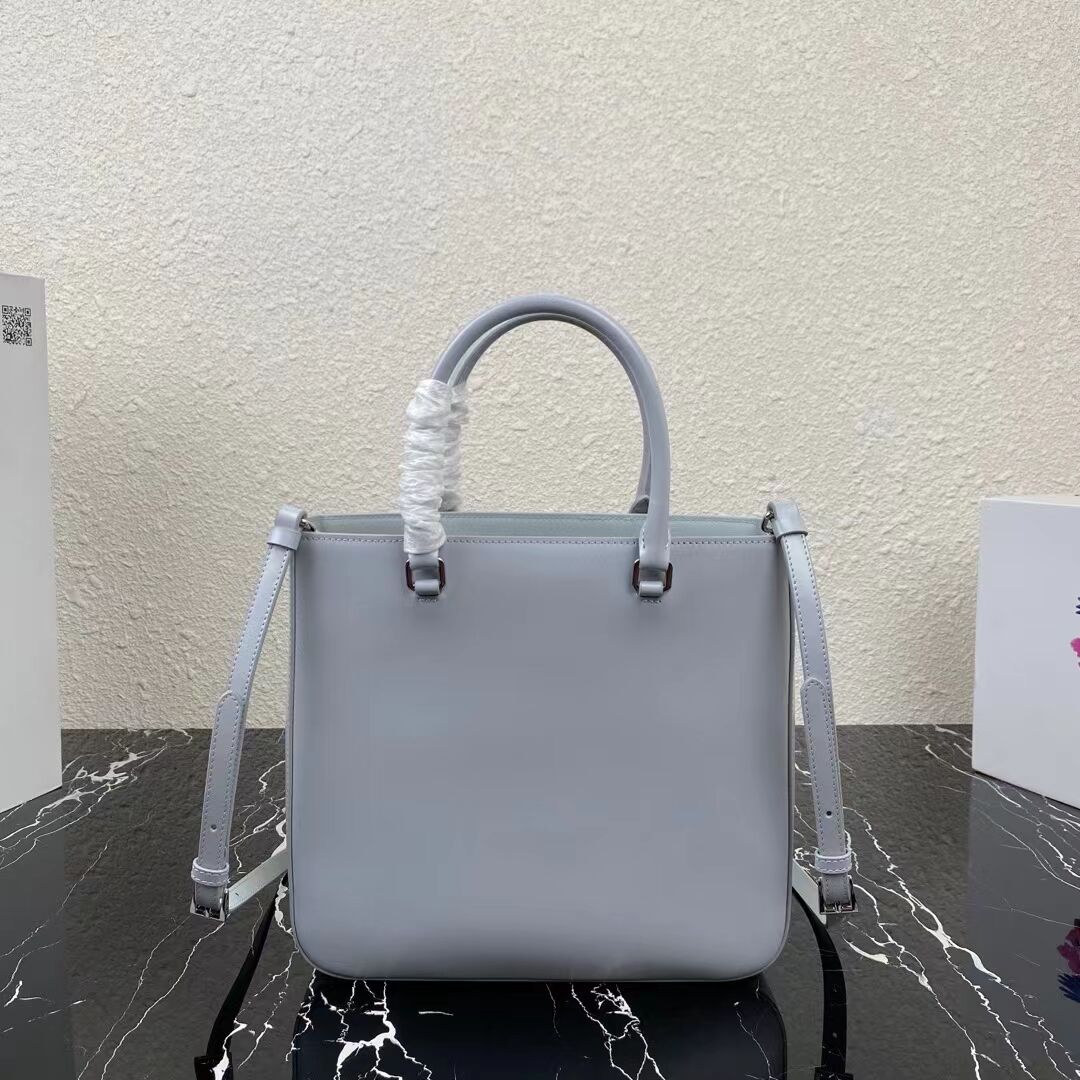 Prada brushed leather tote 1AD330 light grey