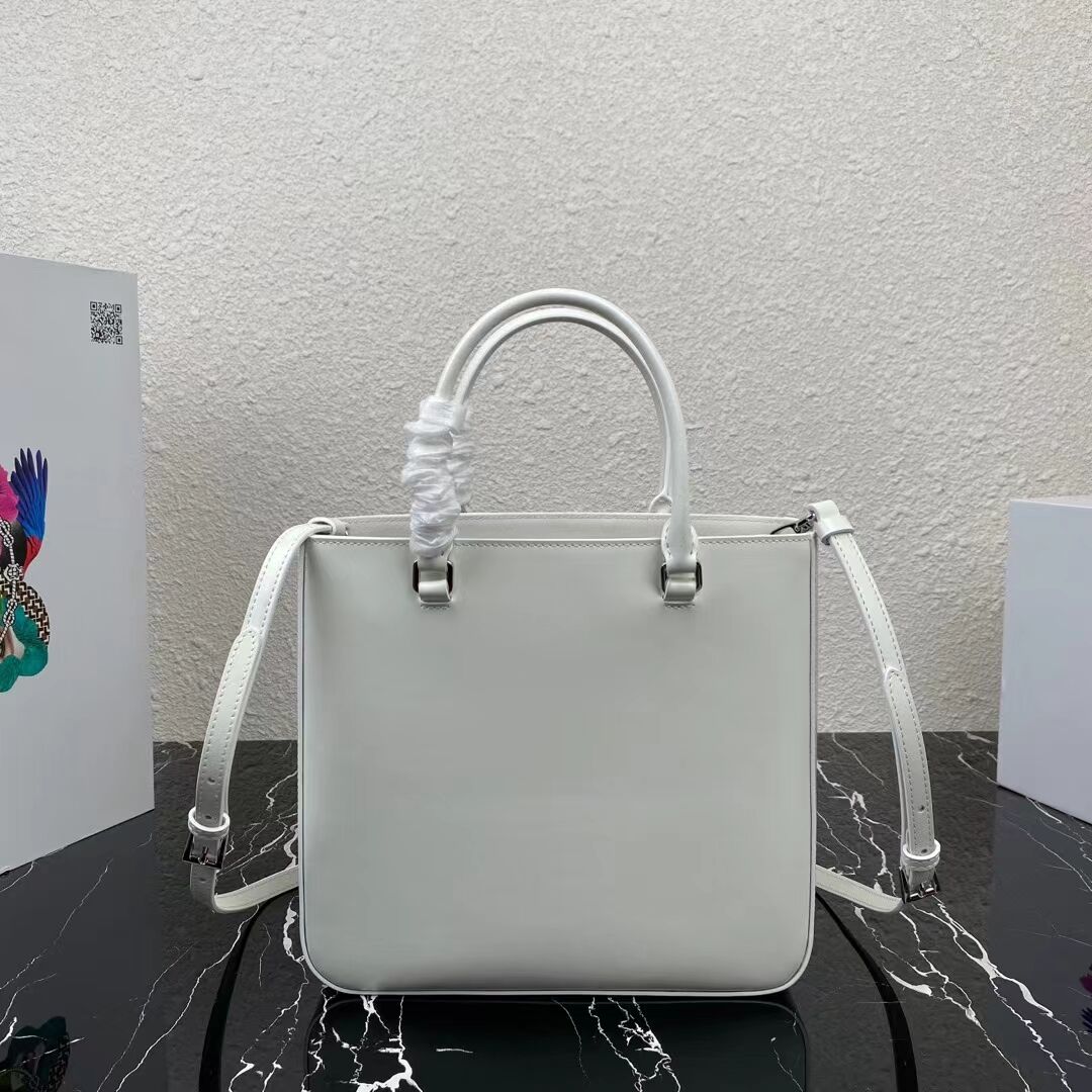 Prada brushed leather tote 1AD330 white