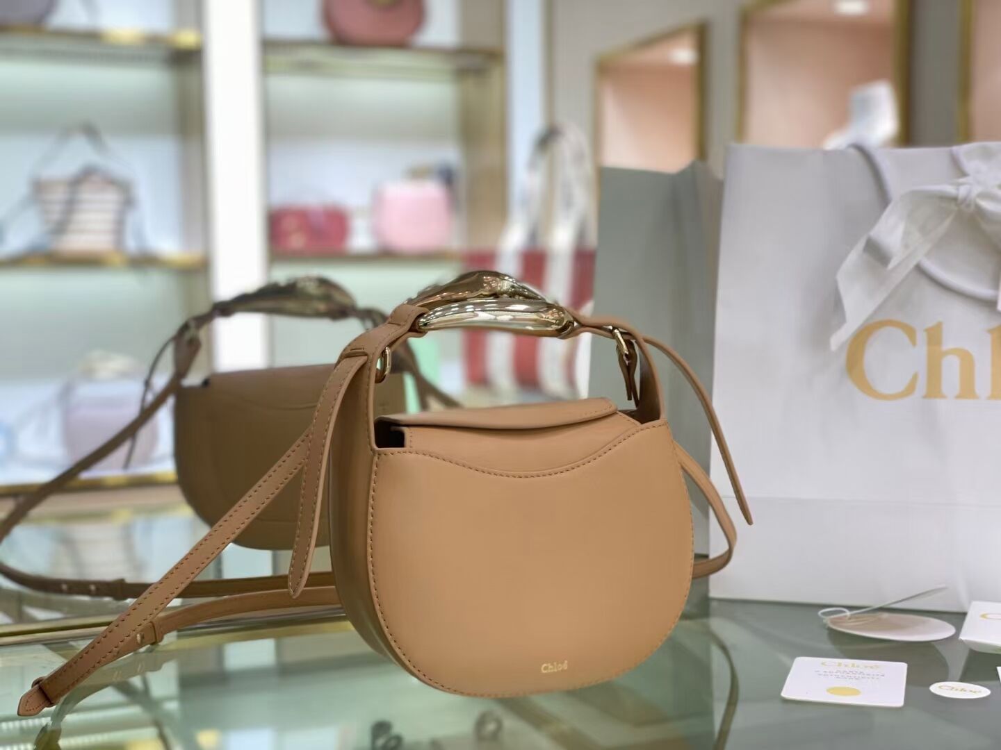 Chloe Original Calfskin Leather Bag 3S1350 Apricot