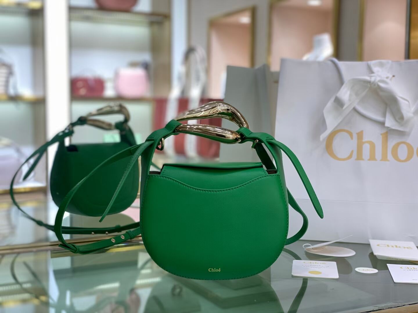 Chloe Original Calfskin Leather Bag 3S1350 green