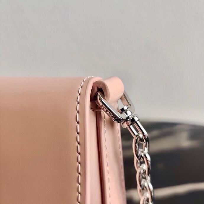 Prada Brushed leather mini-bag 1BH185 light pink