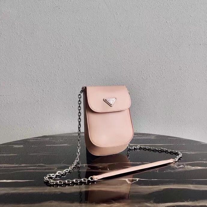 Prada Brushed leather mini-bag 1BH185 light pink